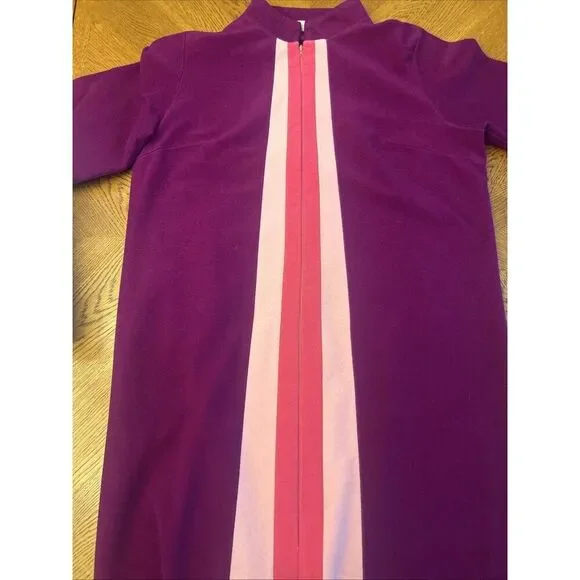 JCPenny Zip front robe Sz MW 1 Side Pocket Shades Of Pink Vintage 70-80’s Vibes - Picture 8 of 13